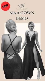 Second Life Marketplace - DRAMA QUEEN Nina Gown PBR - DEMO (ADD)